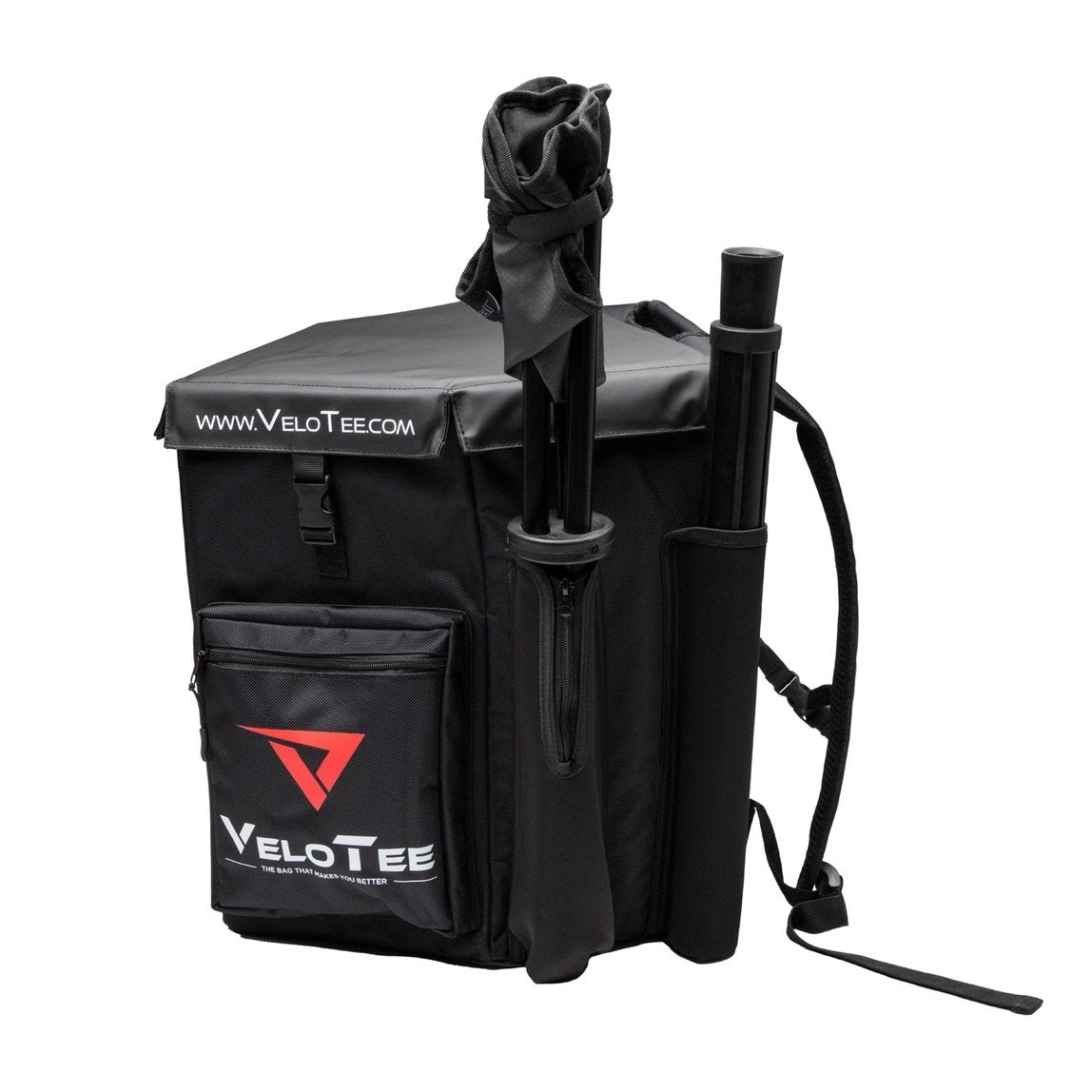 Coaches Bundle: VeloTee Baseball & Softball Home Plate Bat Bag Backpack (Comes with Batting Tee)