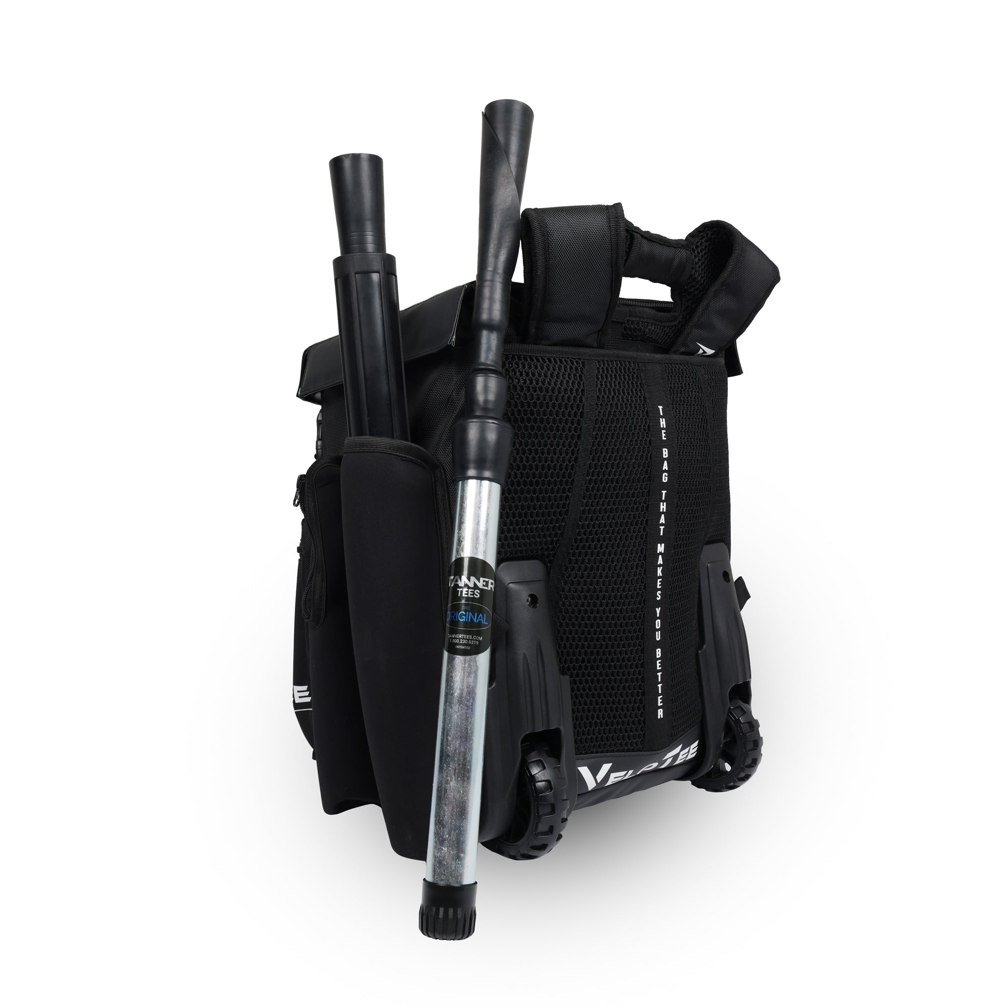 Wheeled VeloTee 2.0 Pro Baseball & Softball Bat Bag Bundle with TANNER TEE