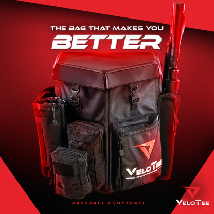 VeloTee 2.0 Baseball & Softball Bat Bag with Batting Tee