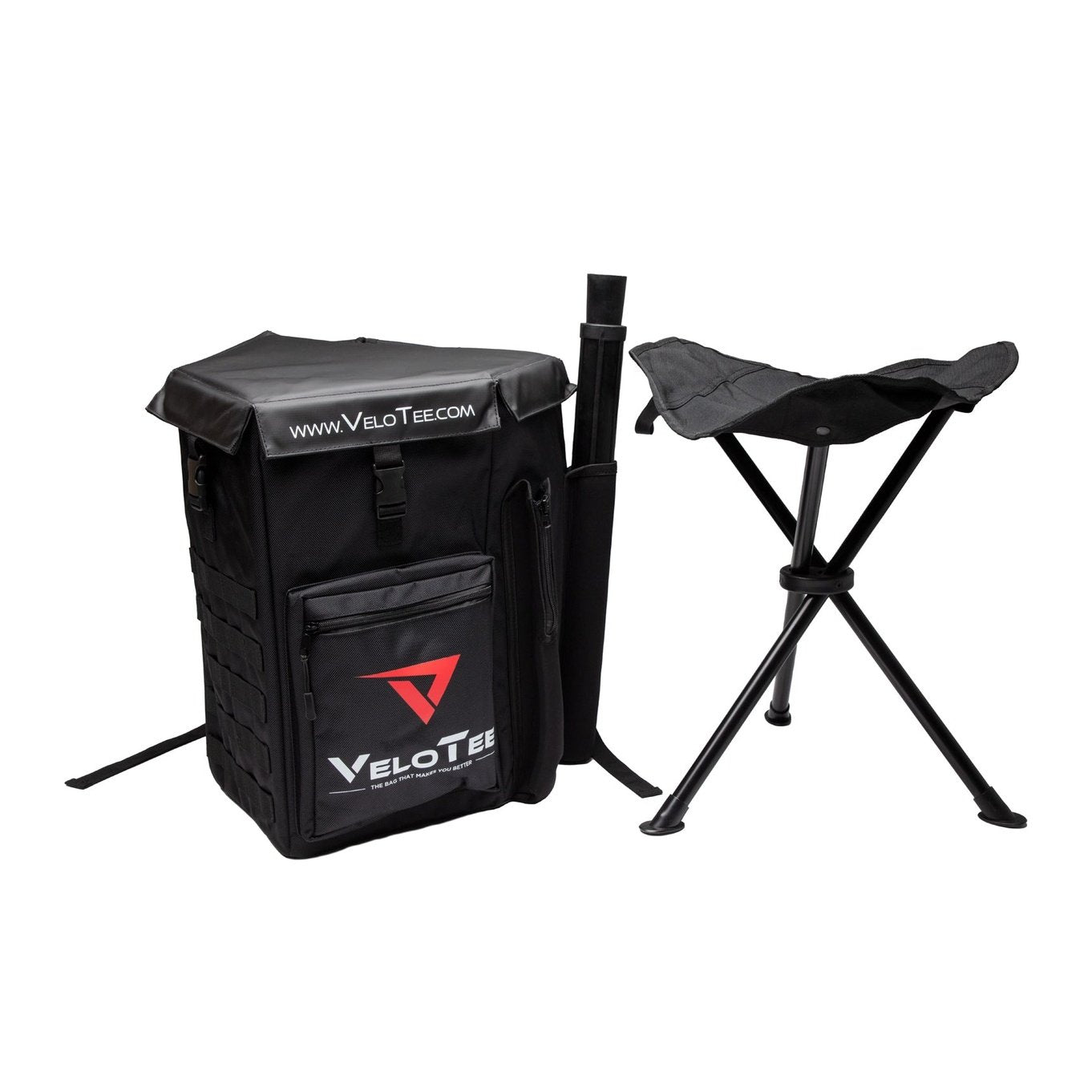 Coaches Bundle: VeloTee Baseball & Softball Home Plate Bat Bag Backpack (Comes with Batting Tee)