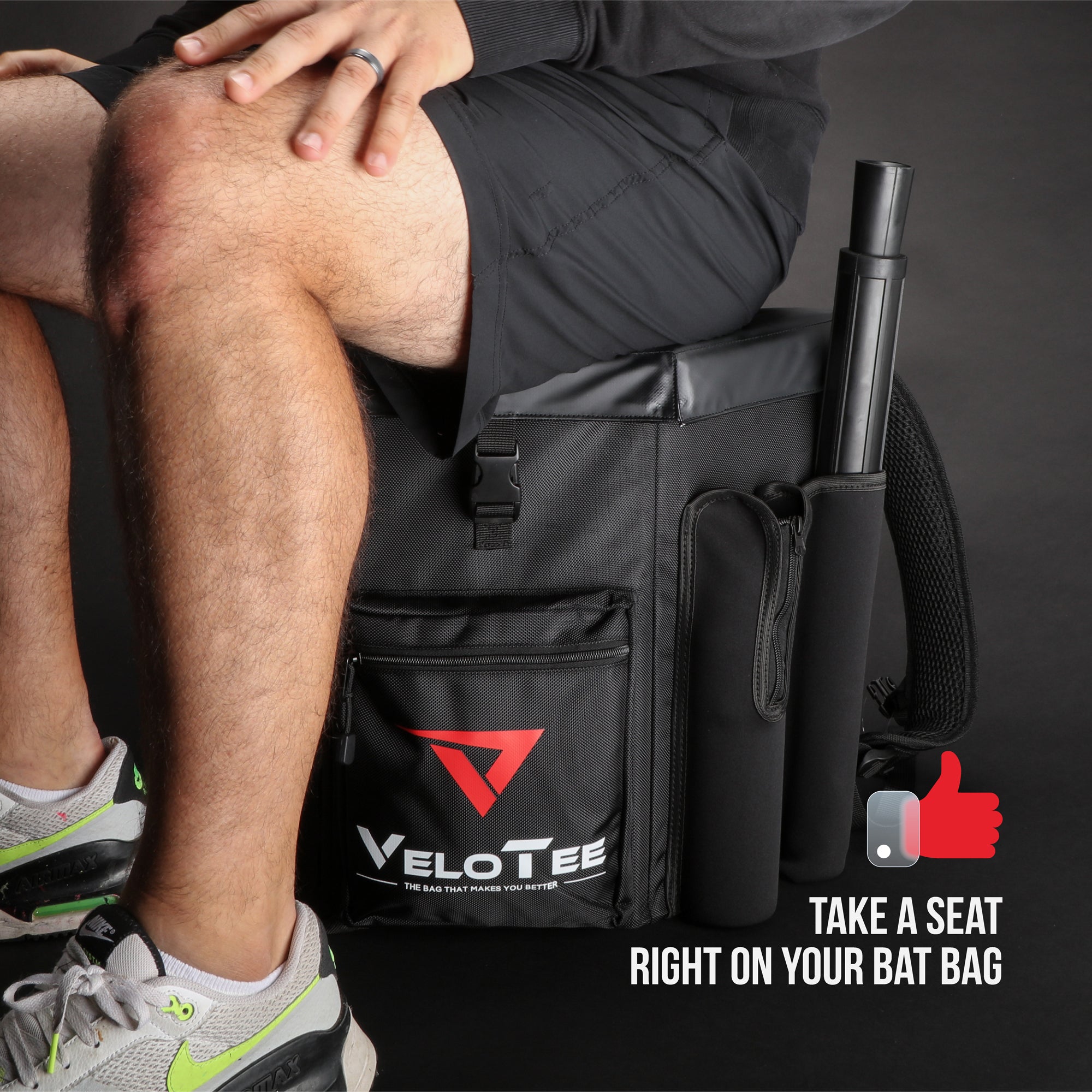 VeloTee 2.0 Baseball & Softball Bat Bag with Batting Tee